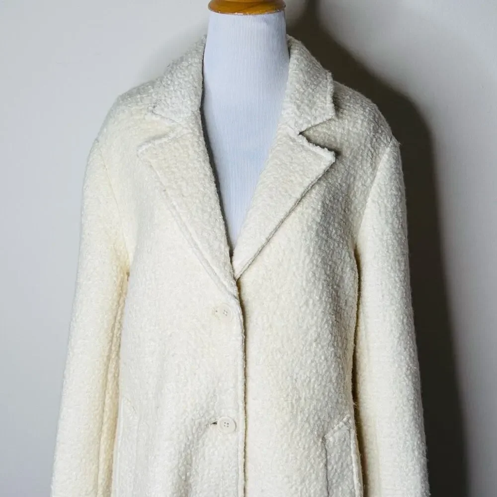 Abercrombie Ivory Wool Blend Dad Coat